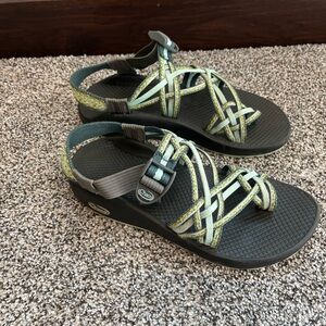 Women's Chaco grey and mint green sandals size 8 almost NEW